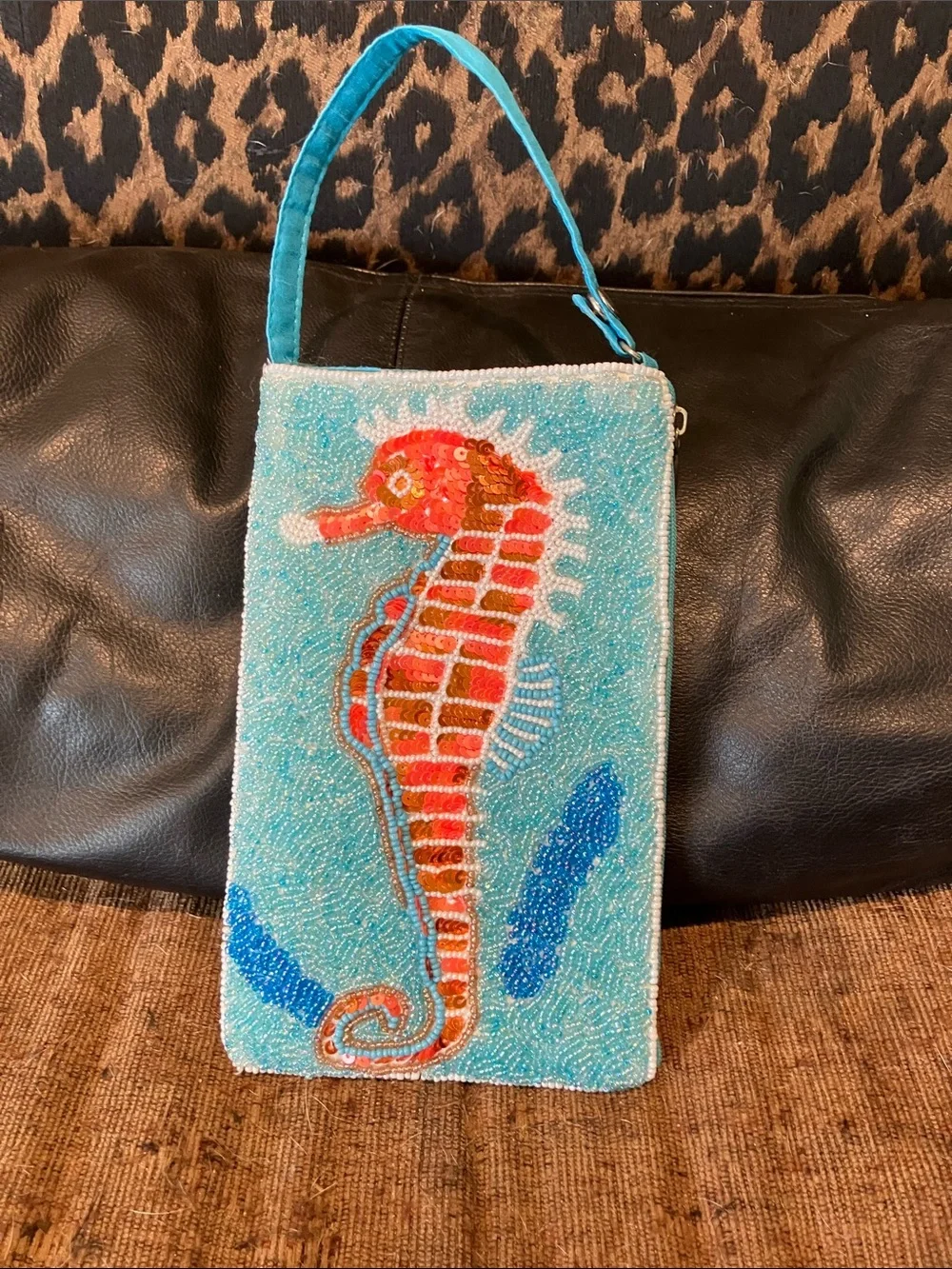 Bamboo Traders Beaded Seahorse Wristlet - Turquoise, Red, Blue